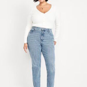 Old Navy Ladies Curvy Extra High-Waisted Straight Jeans / 12 Petite / New w Tags